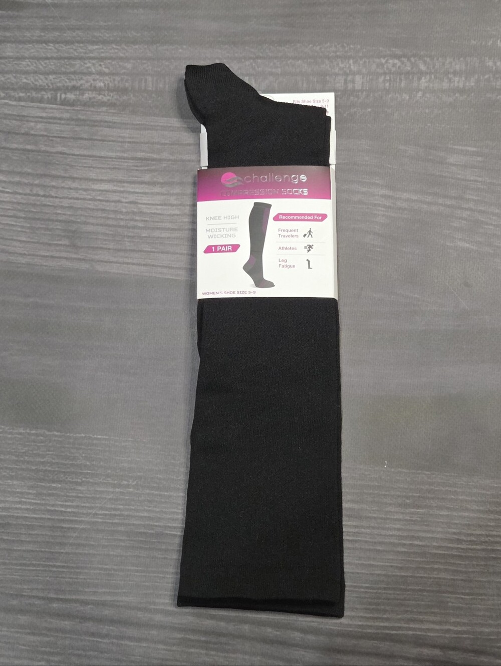 Challenge Compression Socks 1-pair for Womens shoe size 5-9